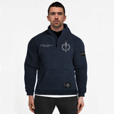 //03-SP1 | Shadow Ops 1/4 Zip Sweater - Navy (Oversized - Fully Customizable)